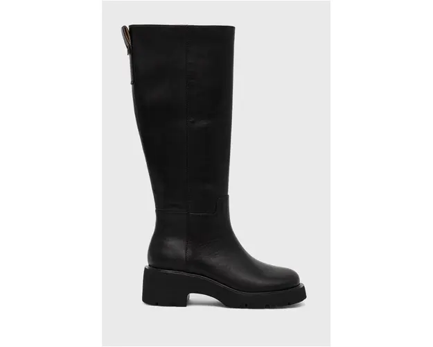 Camper ghete de piele Milah femei, culoarea negru, cu platforma