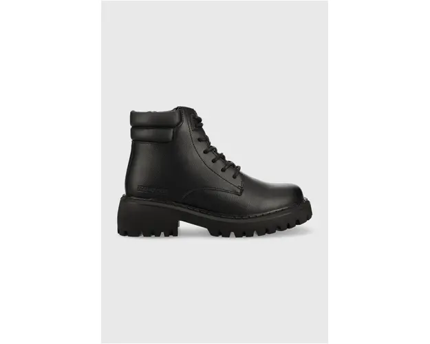 Napapijri bocanci de piele Berry femei, culoarea negru, cu platforma, izolare usoara