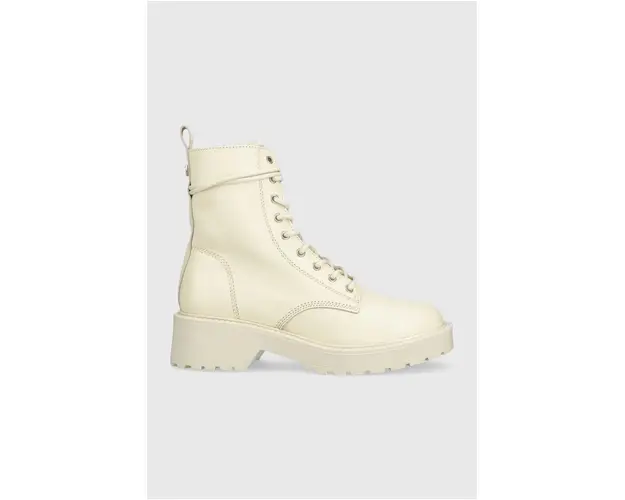Steve Madden bocanci de piele Tornado femei, culoarea bej, cu platforma