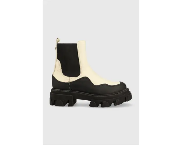 Steve Madden ghete chelsea de piele Merilyn femei, culoarea bej, cu platforma