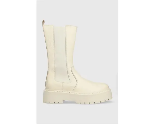 Steve Madden ghete chelsea de piele Vivianne femei, culoarea bej, cu platforma