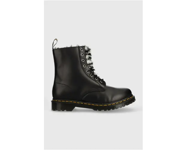 Dr. Martens bocanci de piele 1460 Serena femei, culoarea negru, cu toc plat, izolat DM27787001