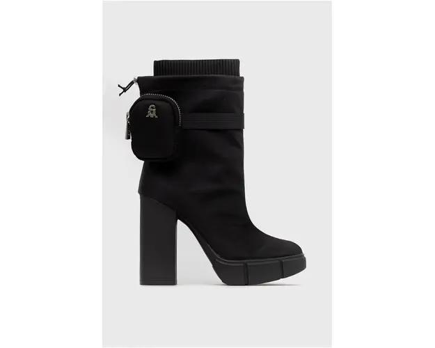Steve Madden botine Riseup femei, culoarea negru, cu toc drept