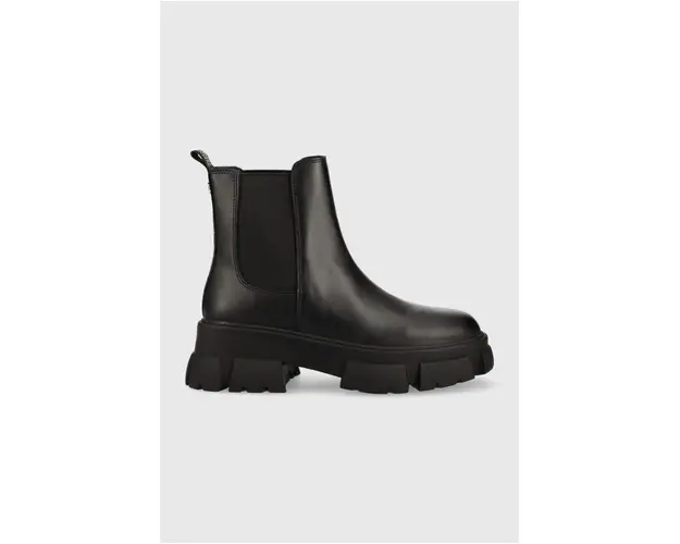 Steve Madden ghete chelsea de piele Tunnel femei, culoarea negru, cu platforma
