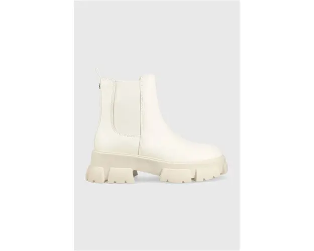 Steve Madden ghete chelsea de piele Tunnel femei, culoarea bej, cu platforma