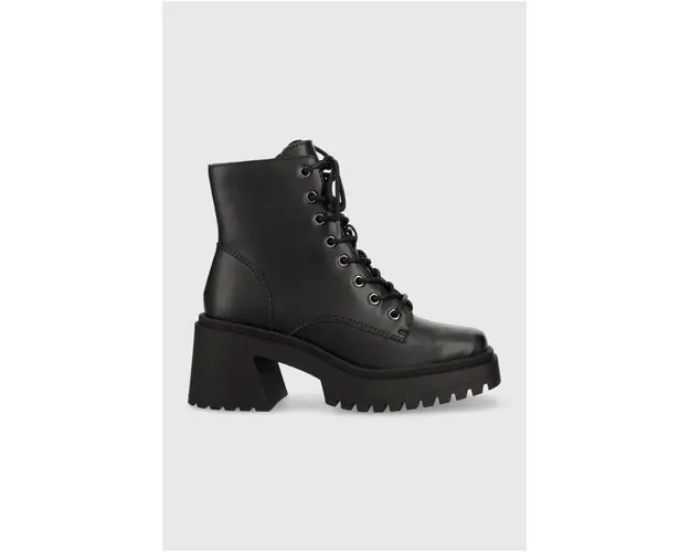 Steve Madden cizme de piele Freeport femei, culoarea negru, cu toc drept