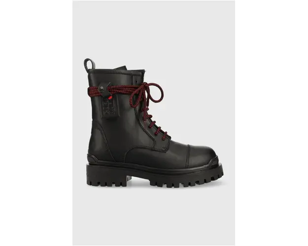 Karl Lagerfeld bocanci de piele X Cara Biker Ii femei, culoarea negru, cu platforma