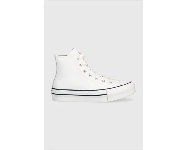 Converse tenisi de piele pentru copii Chuck Taylor All Star Eva Lift culoarea alb
