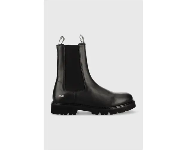 Karl Lagerfeld ghete chelsea de piele Troupe Mens barbati, culoarea negru