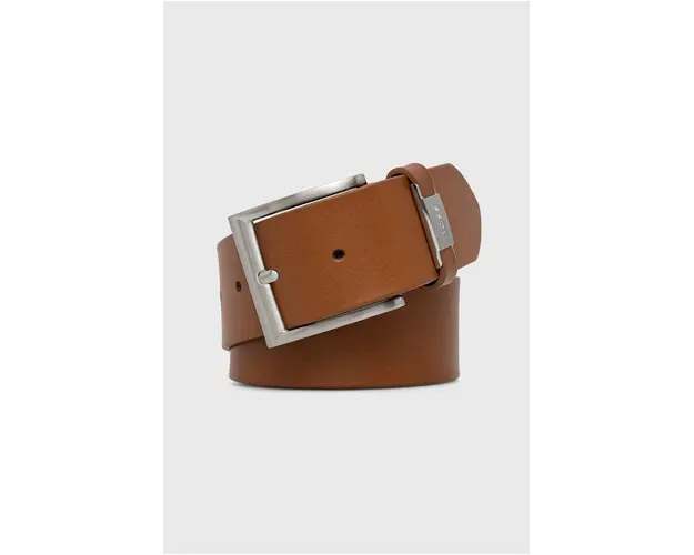 BOSS curea de piele barbati, culoarea maro 50475116