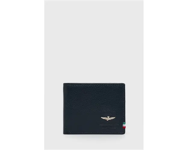 Aeronautica Militare portofel de piele barbati, culoarea albastru marin