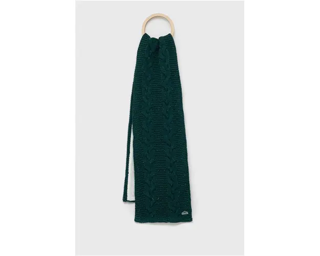 Superdry esarfa din amestec de lana culoarea verde, neted