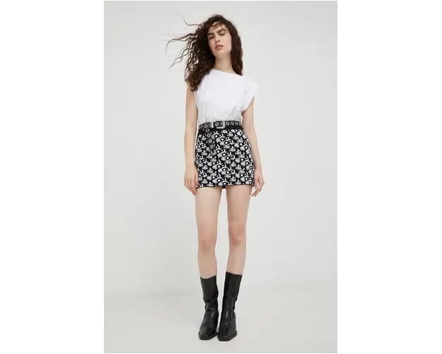 The Kooples fusta culoarea negru, mini, drept