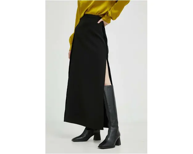 The Kooples fusta culoarea negru, maxi, drept