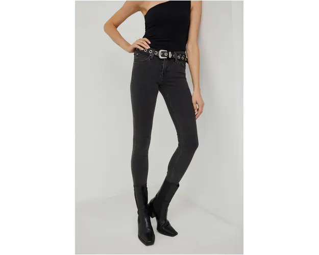 Lee jeansi Scarlett Black Mid Stone femei , medium waist