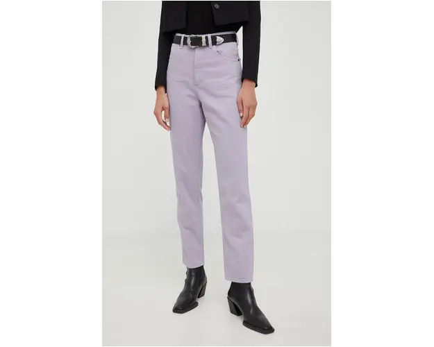 Wrangler jeansi Mom Purple Rock femei, high waist