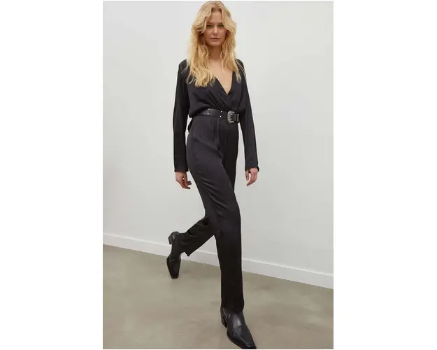 The Kooples salopeta culoarea negru, cu decolteu in v