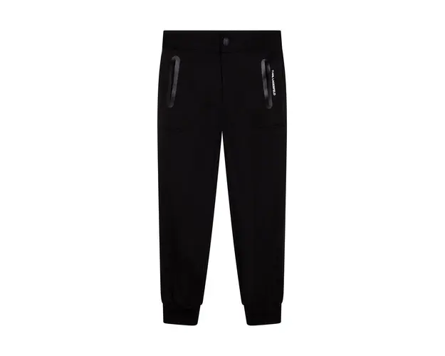 Karl Lagerfeld pantaloni copii culoarea negru, neted