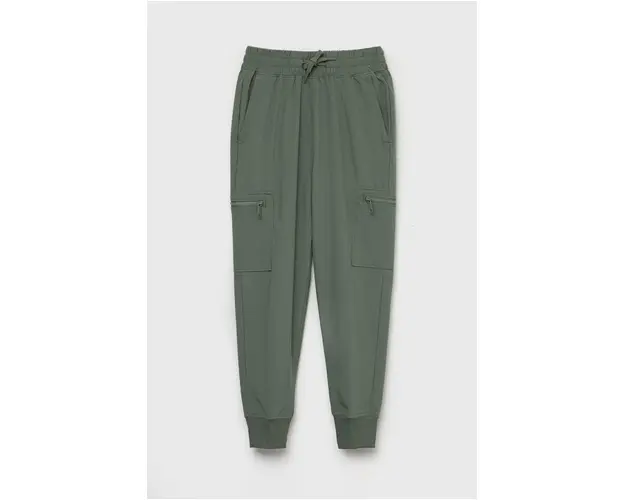 Abercrombie & Fitch pantaloni copii culoarea verde, neted
