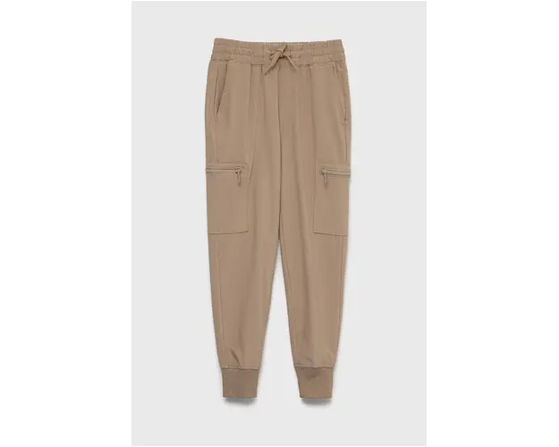 Abercrombie & Fitch pantaloni copii culoarea bej, neted