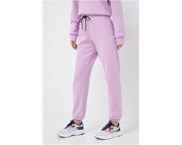 Dkny pantaloni de trening femei, culoarea violet, neted