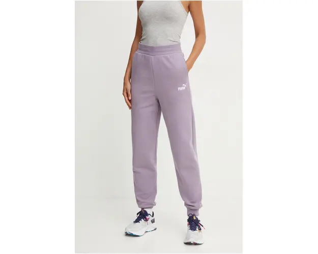 Puma pantaloni femei, culoarea violet, neted