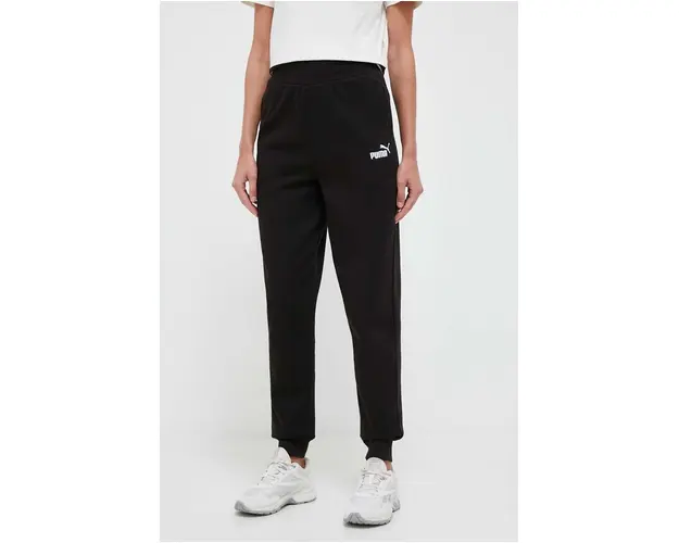 Puma pantaloni femei, culoarea negru, neted