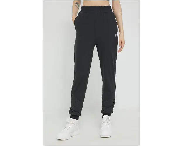 Fila pantaloni de trening femei, culoarea negru, neted