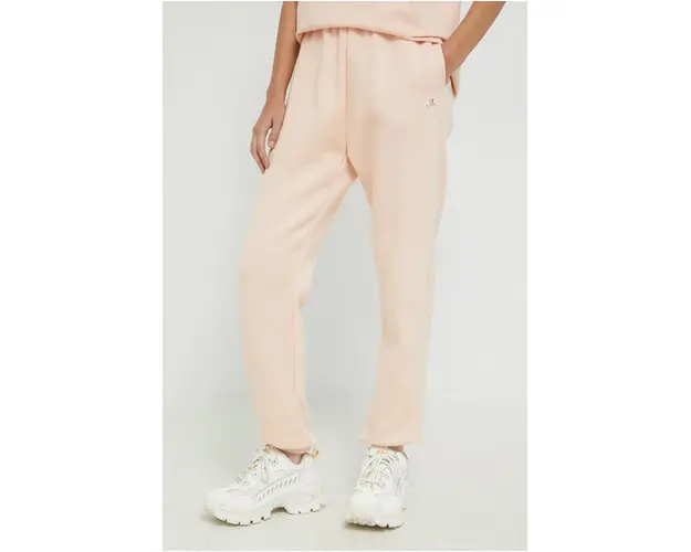Champion pantaloni de trening femei, culoarea portocaliu, neted 115487-ASB