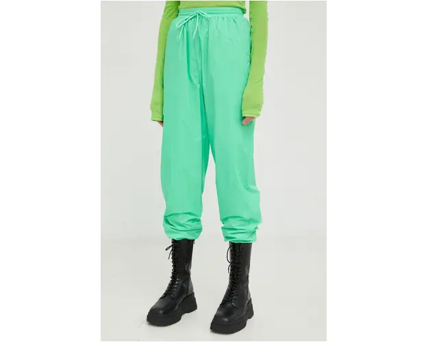 American Vintage pantaloni de trening femei, culoarea verde,