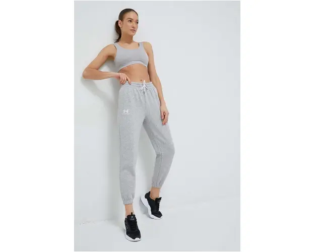 Under Armour pantaloni de trening culoarea gri, neted