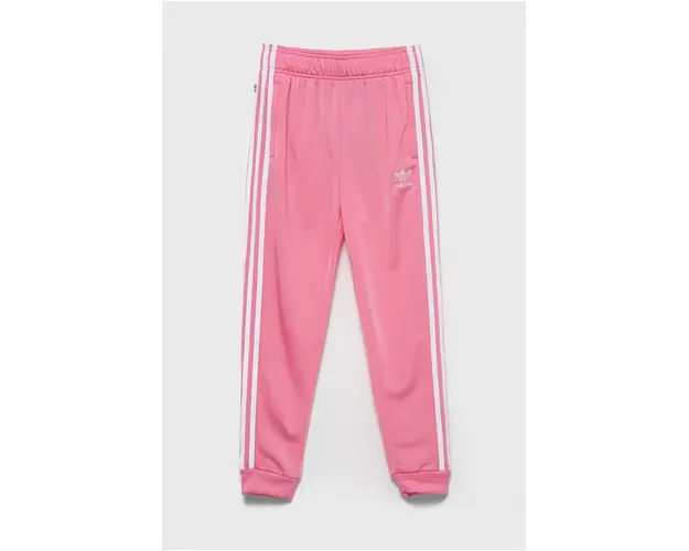 adidas Originals pantaloni de trening pentru copii culoarea roz, neted