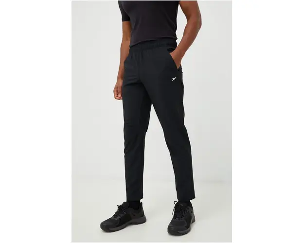 Reebok pantaloni de antrenament DMX barbati, culoarea negru, neted