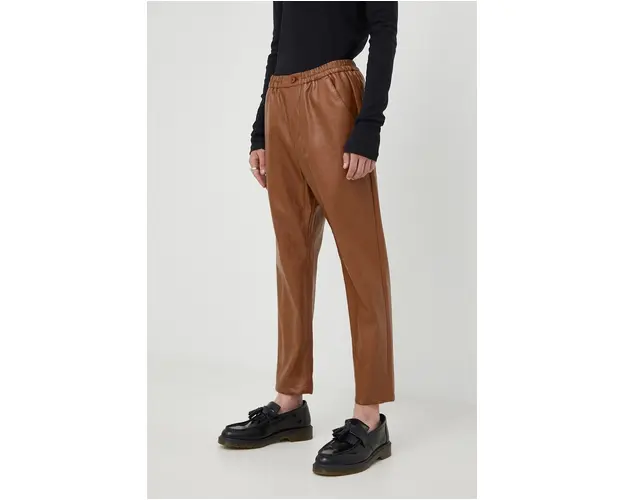 Drykorn pantaloni de lana barbati, culoarea maro, mulata