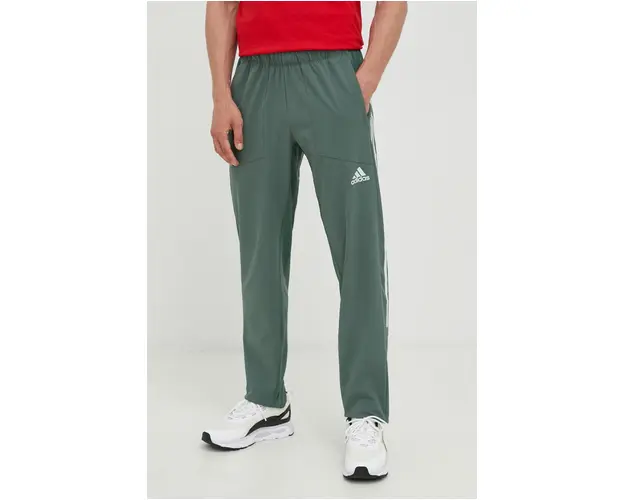 adidas Performance pantaloni de antrenament barbati, culoarea verde, cu imprimeu