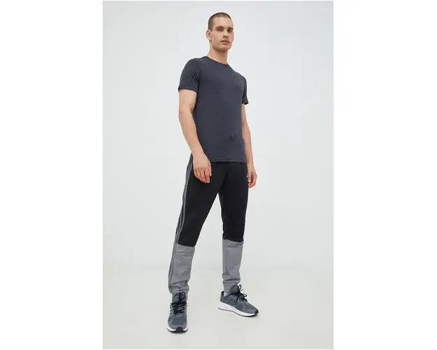 adidas pantaloni de trening barbati, culoarea negru, modelator