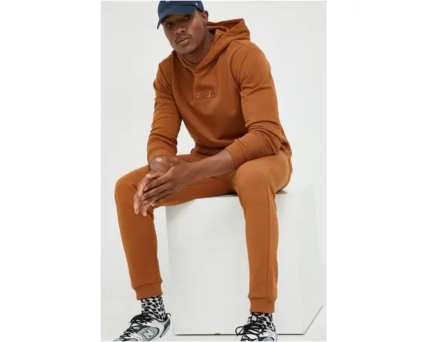 Fila pantaloni de trening barbati, culoarea maro, cu imprimeu