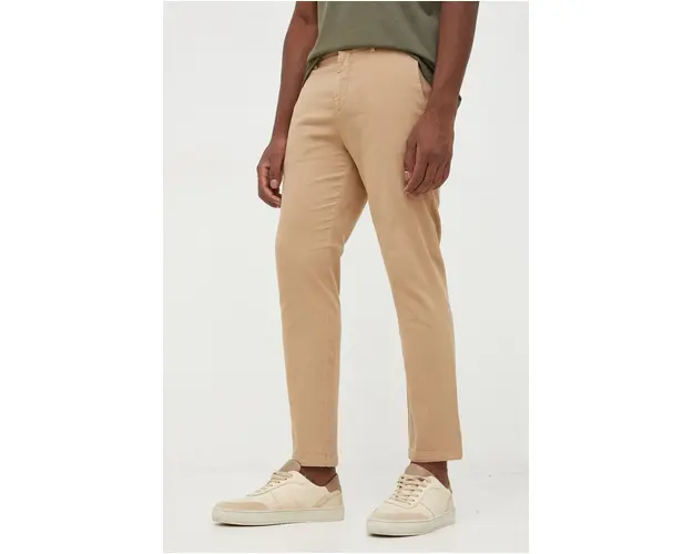 United Colors of Benetton pantaloni barbati, culoarea bej, drept