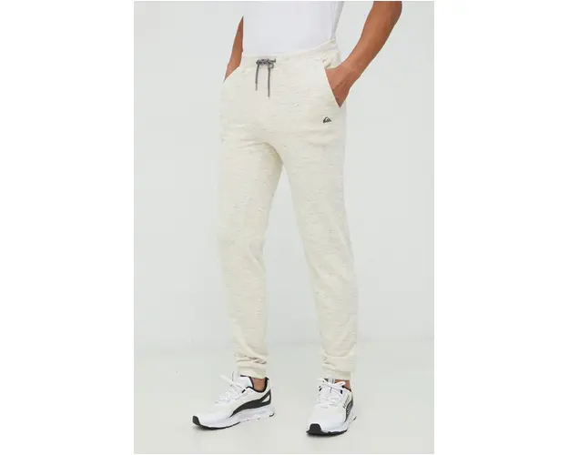 Quiksilver pantaloni de trening barbati, culoarea alb, melanj