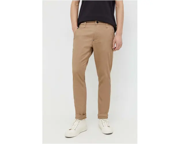 G-Star Raw pantaloni barbati, culoarea verde, mulata