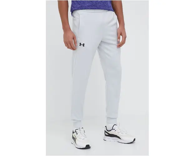 Under Armour pantaloni de trening Armour Fleece barbati, culoarea gri, neted