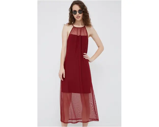 Dkny rochie culoarea bordo, maxi, drept