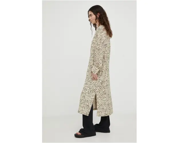 Drykorn rochie culoarea bej, midi, drept