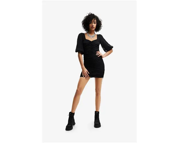 Desigual rochie culoarea albastru marin, mini, mulata