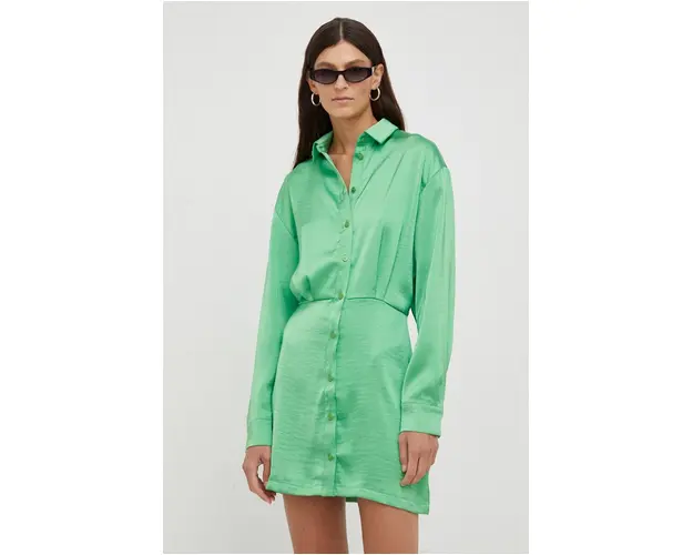 Samsoe Samsoe rochie culoarea verde, mini, drept