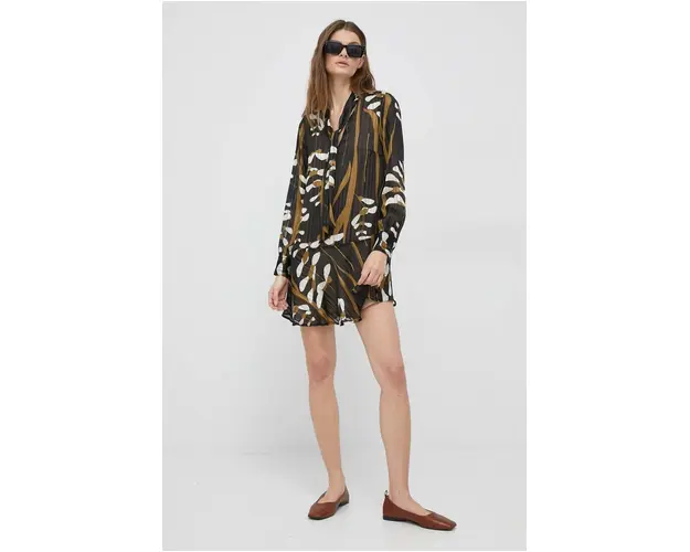 Sisley rochie culoarea negru, mini, drept