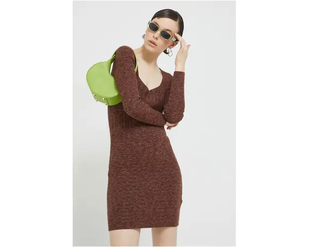 Abercrombie & Fitch rochie culoarea maro, mini, mulata