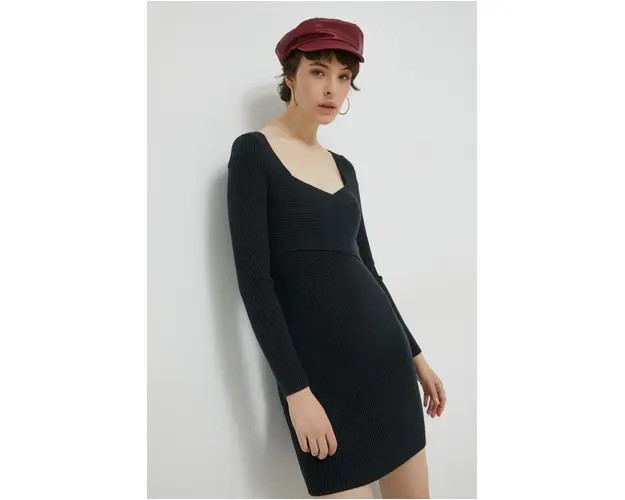 Abercrombie & Fitch rochie culoarea albastru marin, mini, mulata