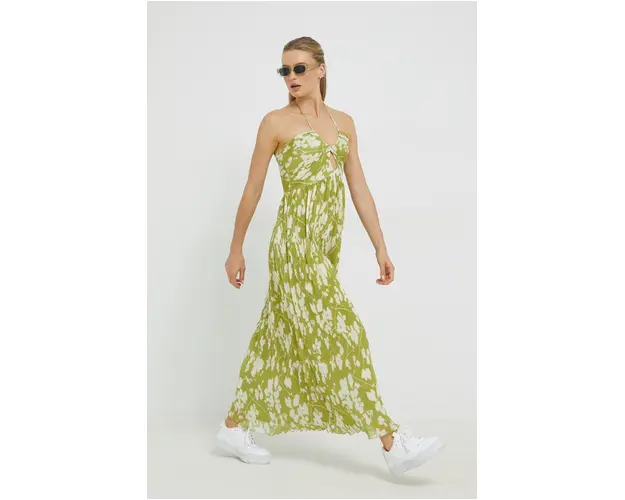Abercrombie & Fitch rochie culoarea verde, midi, evazati