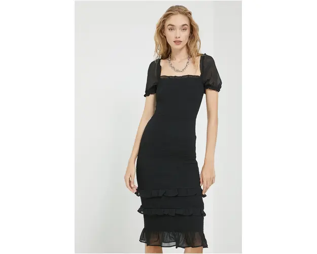 Abercrombie & Fitch rochie culoarea negru, mini, mulata